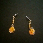 オレンジフラワーピアス