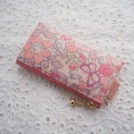 Ａさまお取り置きのお品もの★★One side all skeleton pouch　リバティ　ベッツィ　バタフライローズ　11×5.5cm