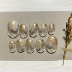 *現品 No.038 ネイルチップ　WHITE  × GOLD