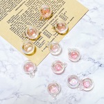 【レッド20mm】【4個】  シャボン玉　ガラスチャーム　オーロラクリア　ガラスドーム　アクセサリーパーツ　ハンドメイド　DIY