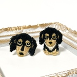 【 オーダー 】ミニチュアダックスの刺繍ブローチ ハンドメイド かぎしっぽ kagisippo7