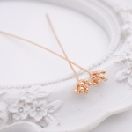 【6本】ピン付き花芯　ピンクゴールド小　メタル花芯　メタルペップ　金属　フラワーペップ