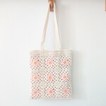 フラワー ＊ クロシェ  トートバッグ  ＊ B5サイズ