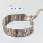 ビーズ織りミサンガブレスレット
