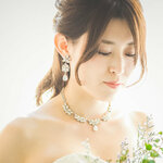 送料無料　セット販売　ブライダルアクセサリー　ブライダル　ウェディング　結婚式　ネックレス　イヤリング　ピアス　ビジュー　大ぶり　大きめ　ゆらゆら　クリスタル　N0006＆P0255