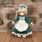 ＊オビツ11 メイド服セット ターコイズブルー ドール服 ねんどろいどどーる＊