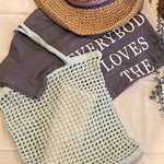 春夏コットン　ネットバッグ/ミント