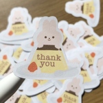 【うさぎ】サンキューシール　フレークシール　thank you
