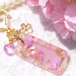 【さくら】390 シャラシャラタグのキーホルダー　シャカシャカ　レジン