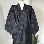 大島紬 未使用反物 リメイク 地紙に草華模　作務衣 大人女子♡和の上着