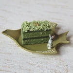 グレーうさぎ＊＊お抹茶ショートケーキ🍰