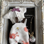ウサギ🐰のサロペセット(クスミ)ねんどろいどどーる オビツ11用