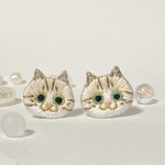 シャムトラミックスの猫刺繍ピアスorイヤリング ハンドメイド kagisippo7  新作