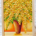 油絵 絵画 ミモザ【Ａ4】