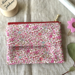 《送料無料》リバティ　ローン生地使用　ポケットティッシュケース付きファスナーポーチ　