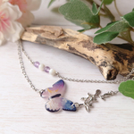 【SALE】和柄蝶々-宵桜-の2連ブレスレット