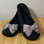 リボンスリッパ　グレージュリボン
