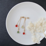 Grain color miniロング「苺」ピアス・イヤリング