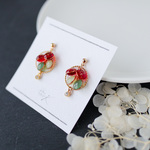 Grain color miniコロン「苺」ピアス・イヤリング