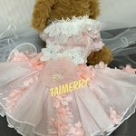 犬猫うさちゃん服　まるで妖精🧚‍♂️ピンクのお花畑ドレス　ショート丈ver.