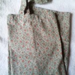 灰緑地の小花エコバッグ