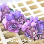 ＊送料値引＊パープル系小花の天然石のお花ヘアゴム♡