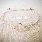 ◇華奢ブレスレット☆ベージュワックスコード 