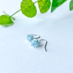 アクアマリン×シルバー　天然石のボールピアス