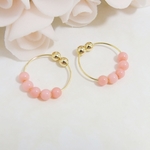 ❤SALE❤*E74***天然石ピンク珊瑚☆イヤリング