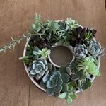 Sさま　ご予約品　　リース型の植木鉢　□ターコイズブルー□しろ□さくらいろ
