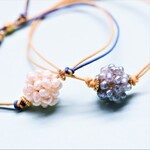 チャリティー【SELECT】淡水パールボール　コットンコード　ブレスレット 