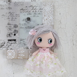 イーマリーちゃんサイズ　チュールドレス No.110 ピンクに白のバラ刺繍