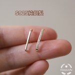 新作　silver925　18kgp  左右違う　イヤーカフ風　ピアス E619