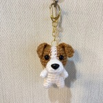 編みぐるみ犬キーホルダー：ジャックラッセルテリア