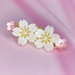 数量限定　桜のヘアクリップ　白桜