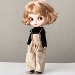 ネオブライスサイズのお洋服　リネンのサロペットパンツ