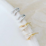 小ぶりブランチピアス （シルバー）【s925ポストピアス🌿】【ピアスのみ】〇シック〇小振り◯小ぶり〇軽い◯上品〇ラインストーン○ビジュー　〇人気〇ランキング◯春