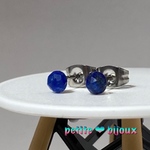 ラピスラズリ 4mm ローズカット サージカルステンレス製 ピアス