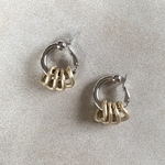 2way metallic earring(silver)
