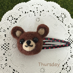 羊毛フェルト＊くまさんヘアピン