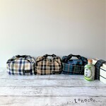 NEW!!〔受注生産〕洗える！ショートランチバッグ 保温 保冷 （リネンチェック）☆送料無料☆
