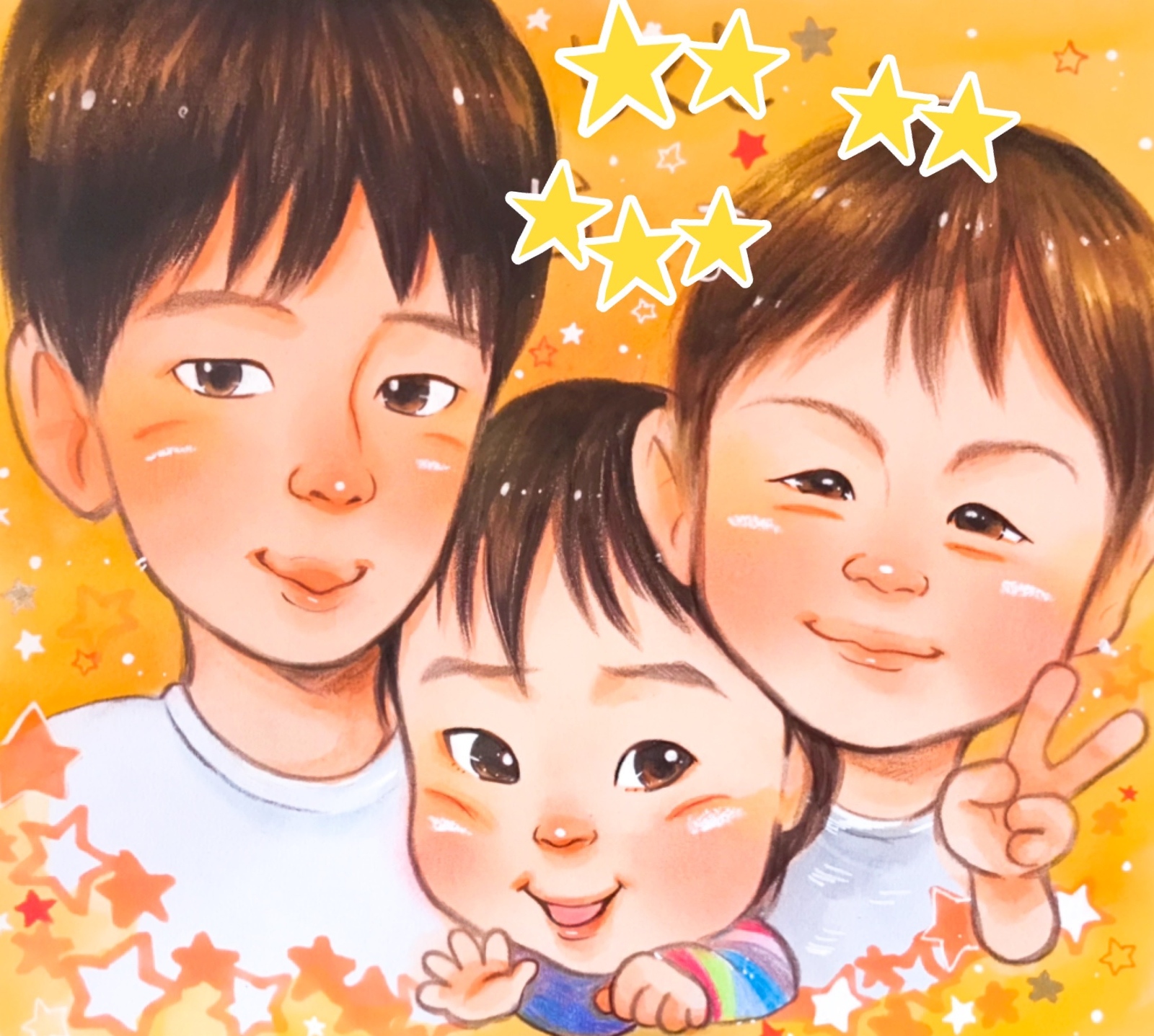 4名さま✖️2 A4サイズ【似顔絵オーダー】 4名さま A4サイズ 【似顔絵オーダー】