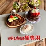 ミニチュア　ステーキランチ　チョコレートケーキ