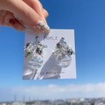 bubble silver ガラスドーム ピアス・イヤリング