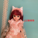 ぷぷ様専用　ねこ耳ヘアバンド　白ピンク　リカちゃん