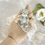 羊毛フェルト　小さな小さなテディベア(ミントグリーン) ブライスアウトフィット