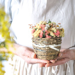 pure lively mini flower basket 　ドライフラワー ギフト　プレゼント