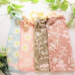 【大好評】ネームタグ付　４枚セット　タオルエプロン落ち着いたお花柄