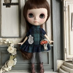 2062 Black watch & mushroom ワンピース Blythe ブライス アウトフィット 洋服
