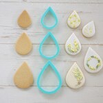 雫　しずく形セット　縦約4・5・6センチ　【シンプル】シリーズ　クッキー型　クッキーカッター